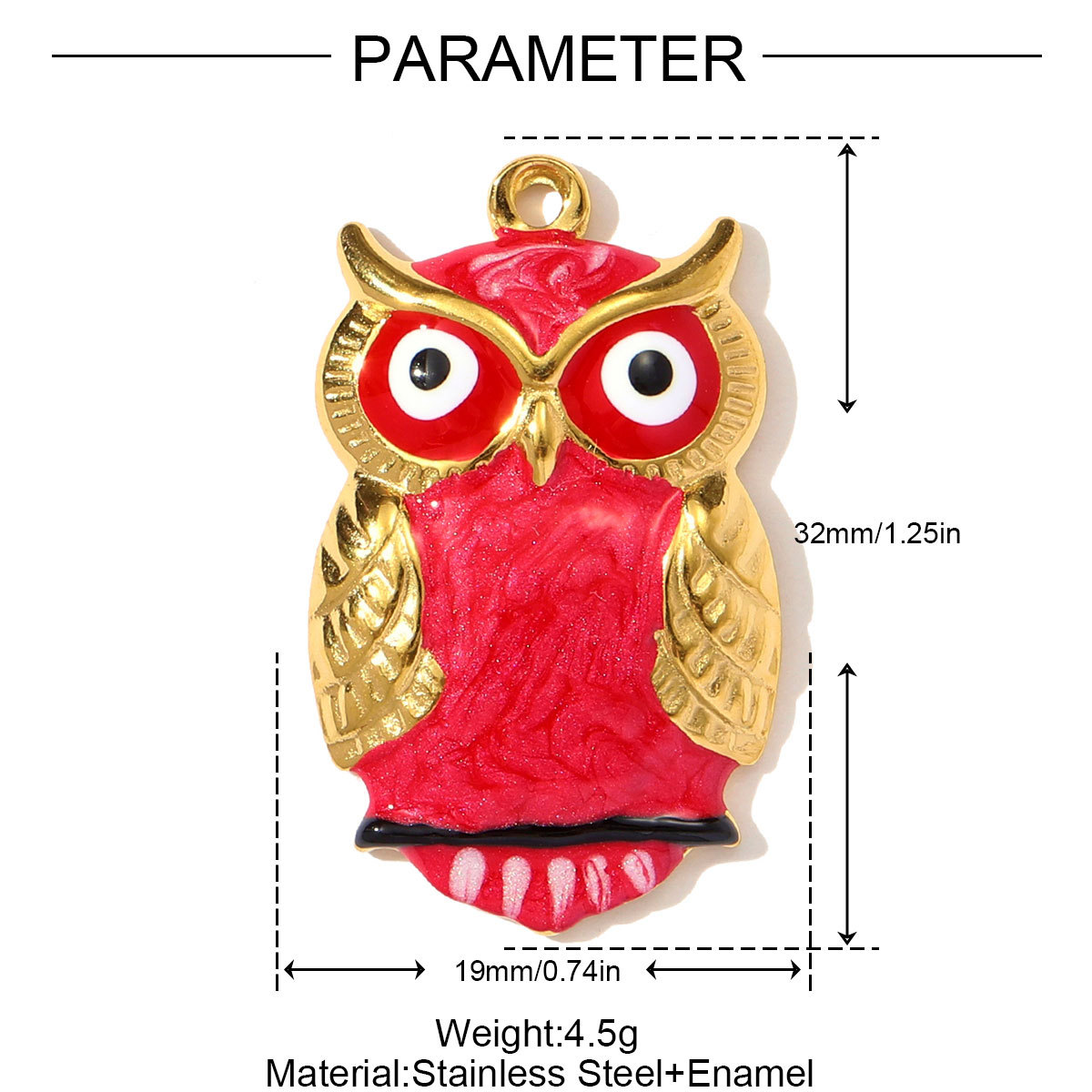 6pcs/pack Big Size Stainless Steel Enamel Owl Bee Necklace Pendant Tropical Fish DIY Earring Charm Women Spider Jewelry