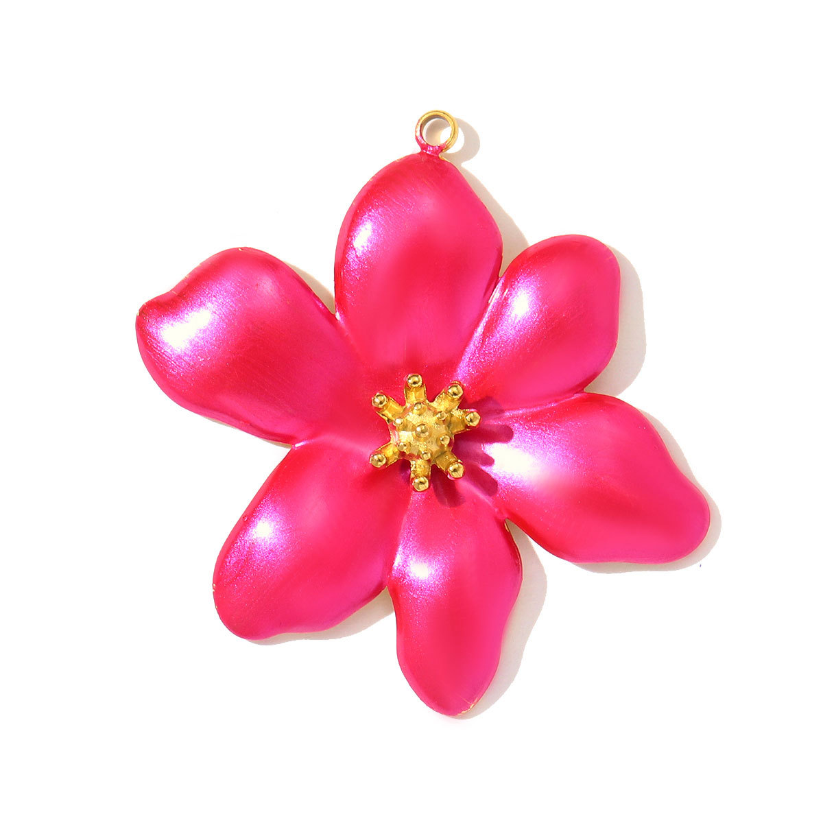 6pcs/pack Fashion Retro Stainless Steel Enamel Flowers Necklace Pendant Feather DIY Earring Charm Women Monstera Leaf Jewelry