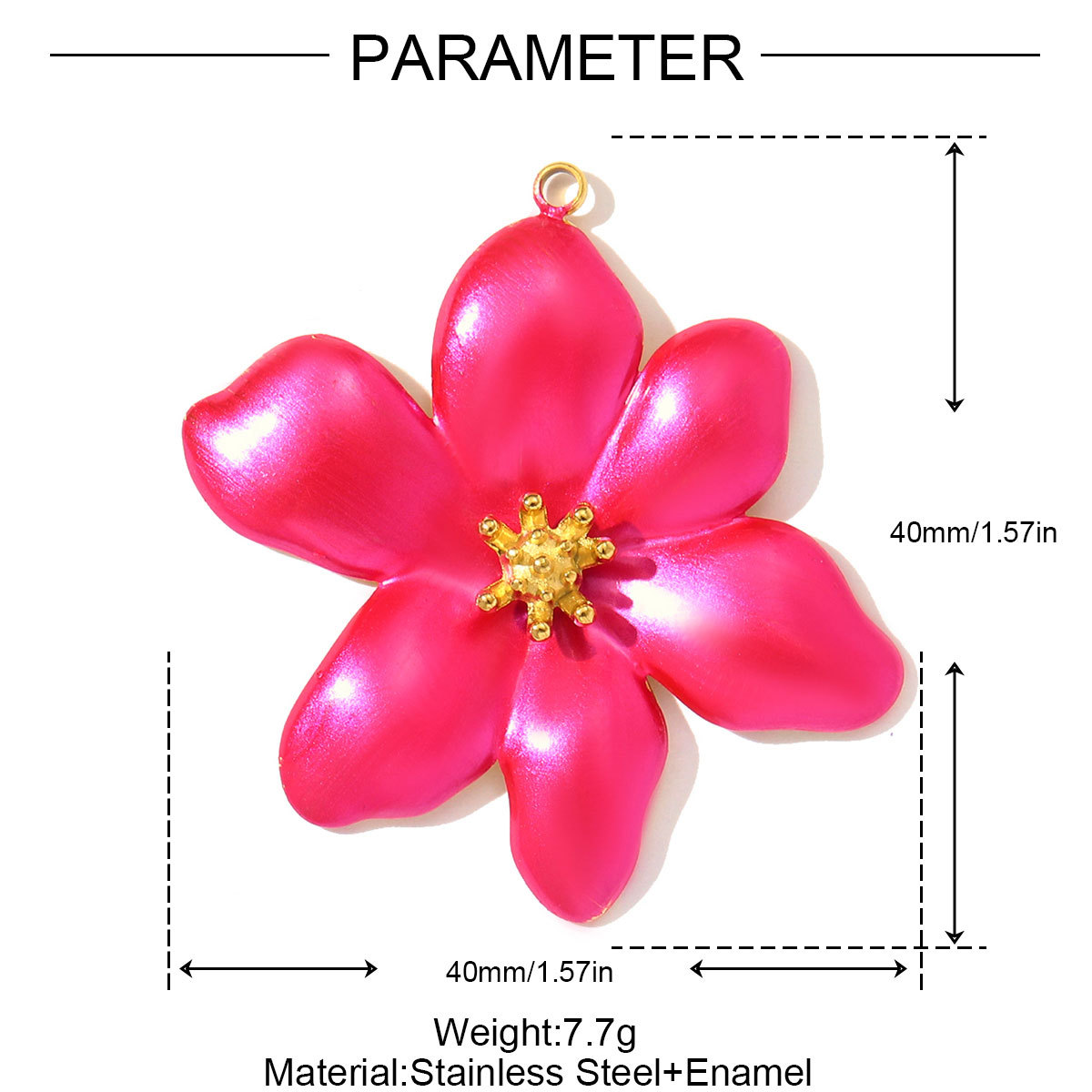 6pcs/pack Fashion Retro Stainless Steel Enamel Flowers Necklace Pendant Feather DIY Earring Charm Women Monstera Leaf Jewelry