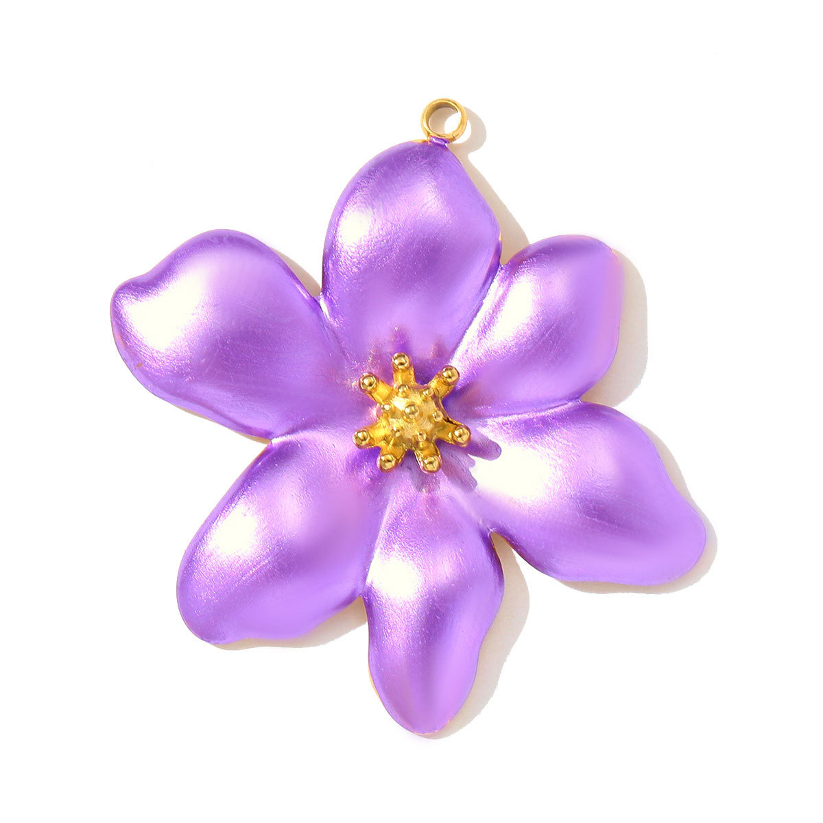 6pcs/pack Fashion Retro Stainless Steel Enamel Flowers Necklace Pendant Feather DIY Earring Charm Women Monstera Leaf Jewelry