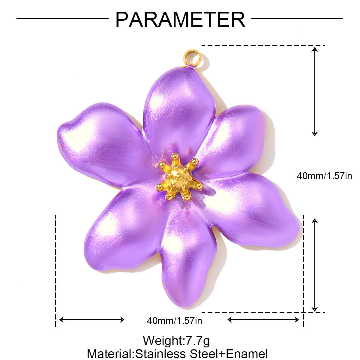 6pcs/pack Fashion Retro Stainless Steel Enamel Flowers Necklace Pendant Feather DIY Earring Charm Women Monstera Leaf Jewelry