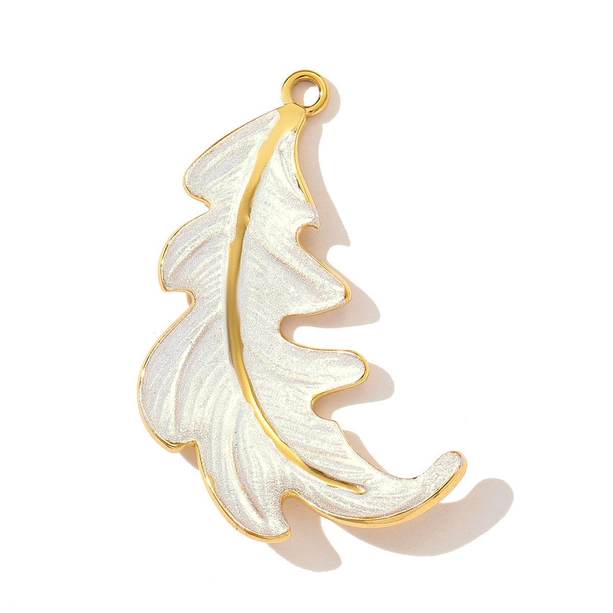 6pcs/pack Fashion Retro Stainless Steel Enamel Flowers Necklace Pendant Feather DIY Earring Charm Women Monstera Leaf Jewelry