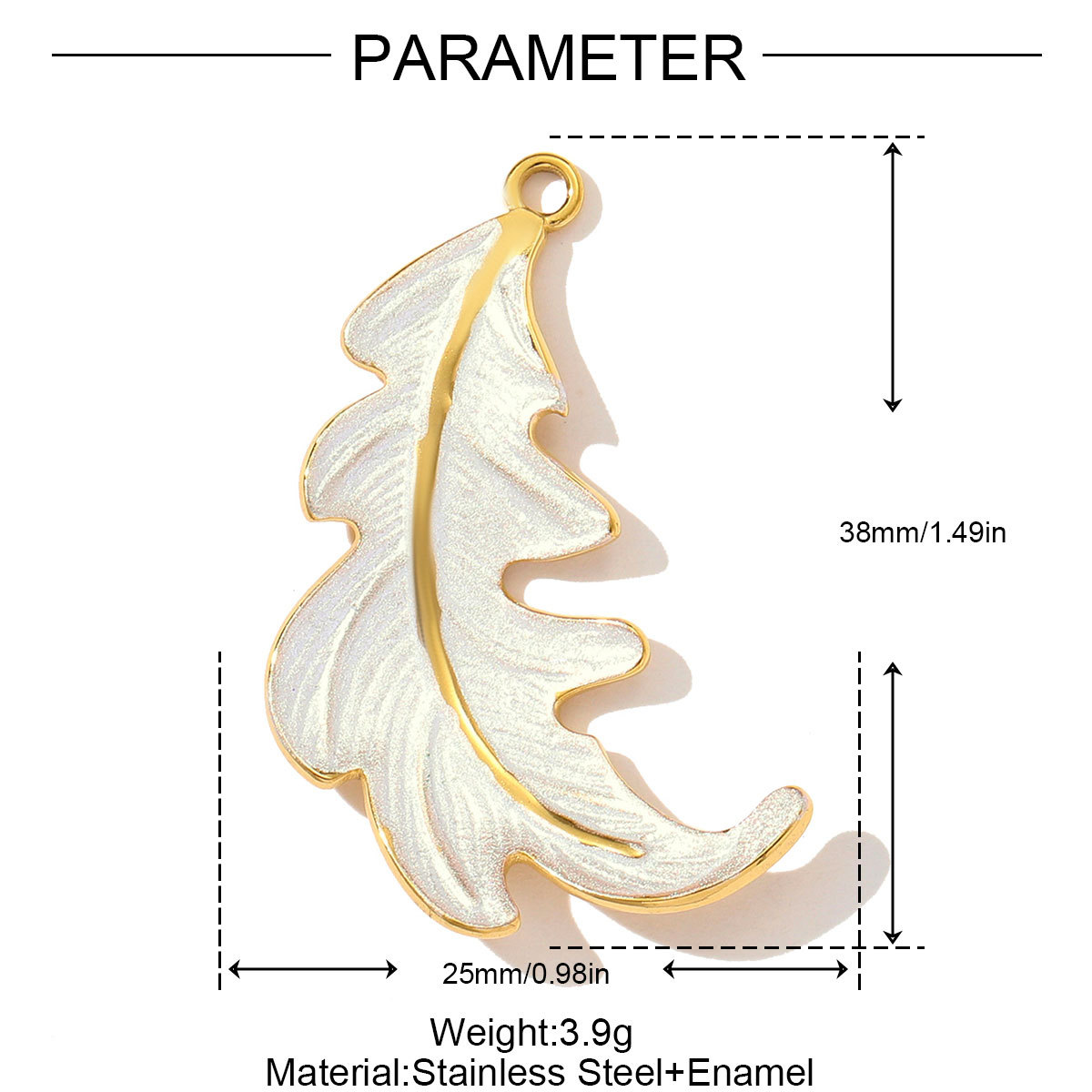 6pcs/pack Fashion Retro Stainless Steel Enamel Flowers Necklace Pendant Feather DIY Earring Charm Women Monstera Leaf Jewelry