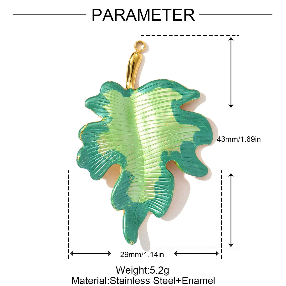6pcs/pack Fashion Retro Stainless Steel Enamel Flowers Necklace Pendant Feather DIY Earring Charm Women Monstera Leaf Jewelry