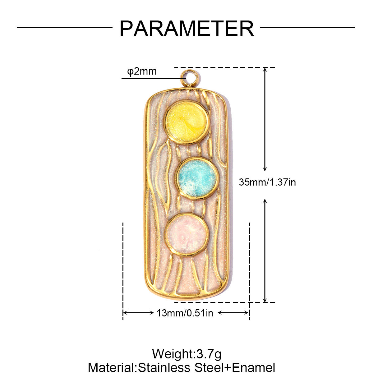 6pcs/pack Stainless Steel Enamel Fish Shell DIY Earring Charms Ladybug Star Necklace Pendants Woman Evil Eye Jewelry Wholesale
