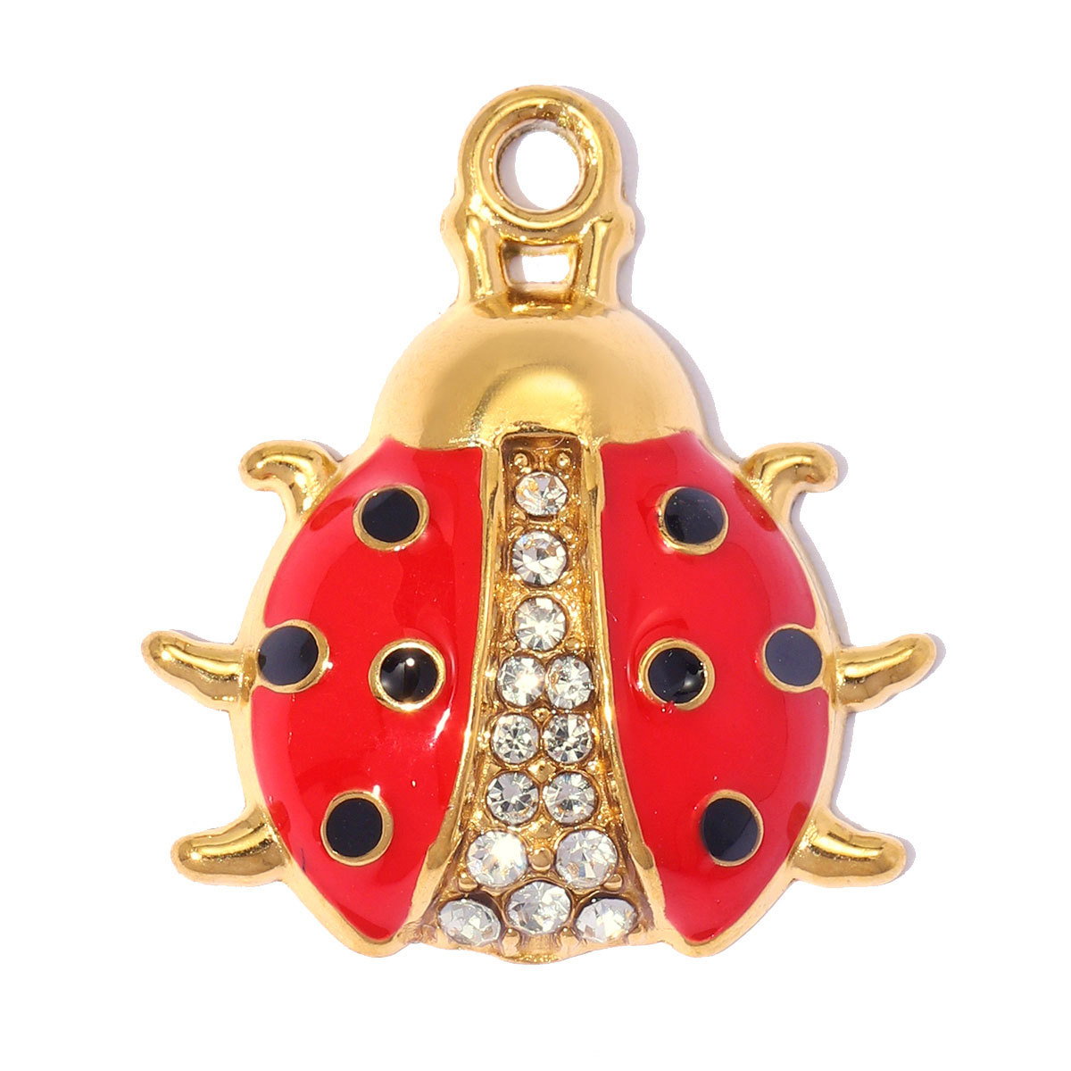 6pcs/pack Stainless Steel Enamel Fish Shell DIY Earring Charms Ladybug Star Necklace Pendants Woman Evil Eye Jewelry Wholesale