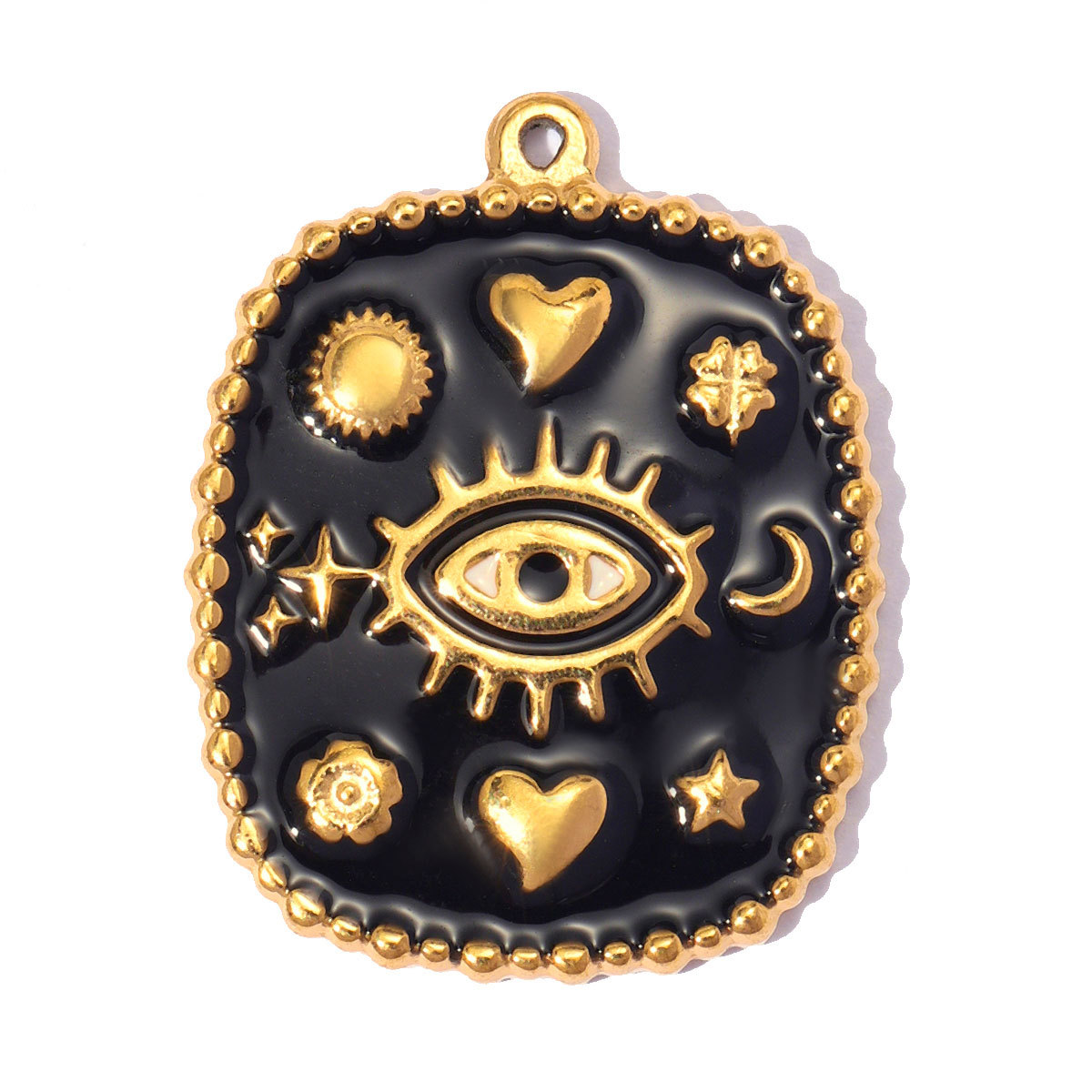 6pcs/pack Stainless Steel Enamel Fish Shell DIY Earring Charms Ladybug Star Necklace Pendants Woman Evil Eye Jewelry Wholesale