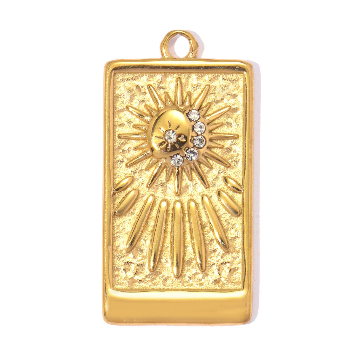 6pcs/pack Stainless Steel Rhinestone Cross Moon Sun DIY Charm The Goddess of Love Cupid Necklace Pendant Woman Eye Heart Jewelry