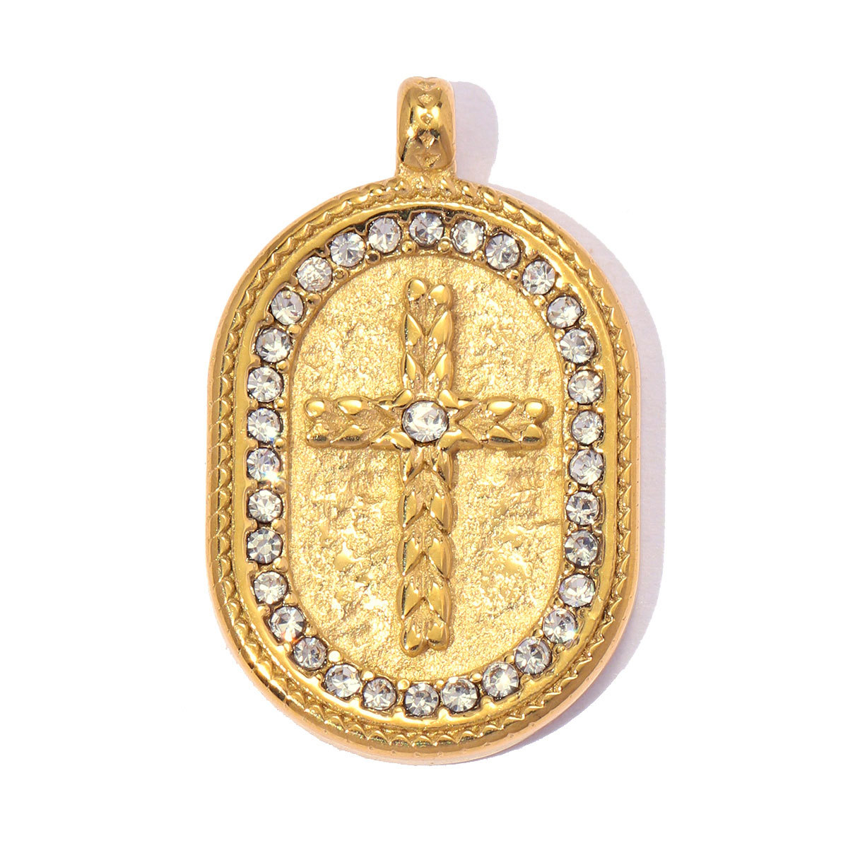 6pcs/pack Stainless Steel Rhinestone Cross Moon Sun DIY Charm The Goddess of Love Cupid Necklace Pendant Woman Eye Heart Jewelry