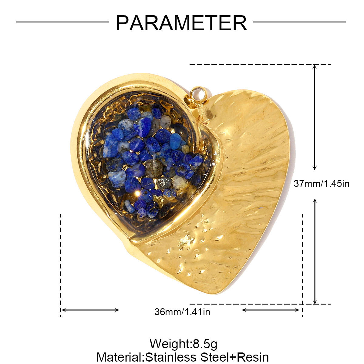 6pcs/pack Fashion Stainless Steel Enamel Heart Necklace Pendants Two Tone Love DIY Charms Women Holiday Jewelry Wholesale