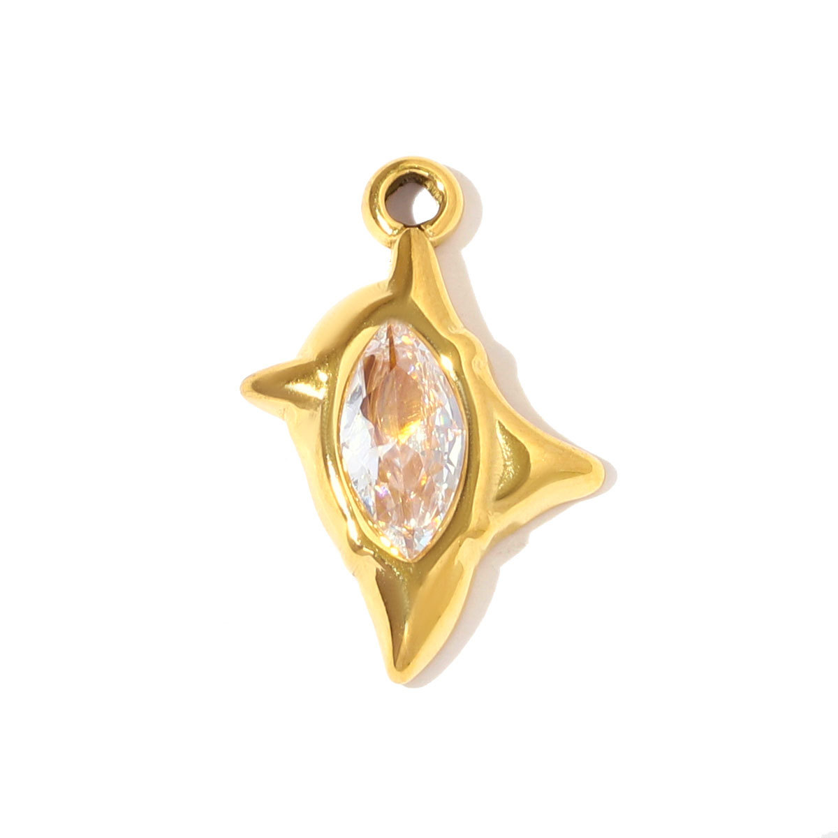 6pcs/pack Retro Stainless Steel Enamel Love Heart Necklace Pendants Crystal Star DIY Charms Women Waterdroop Jewelry Wholesale