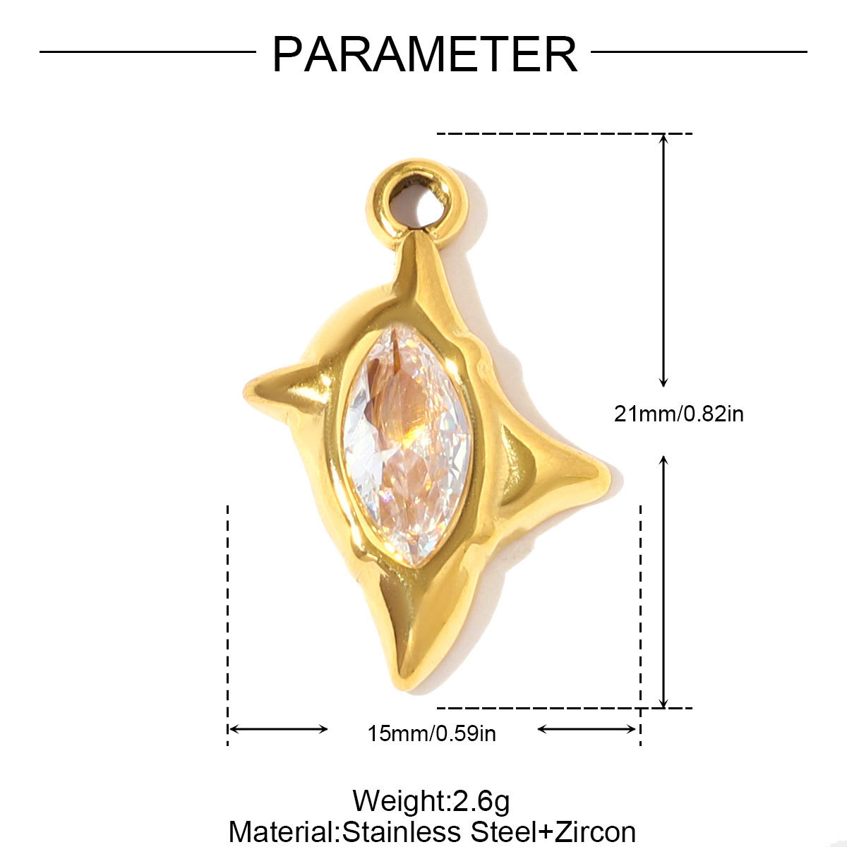 6pcs/pack Retro Stainless Steel Enamel Love Heart Necklace Pendants Crystal Star DIY Charms Women Waterdroop Jewelry Wholesale