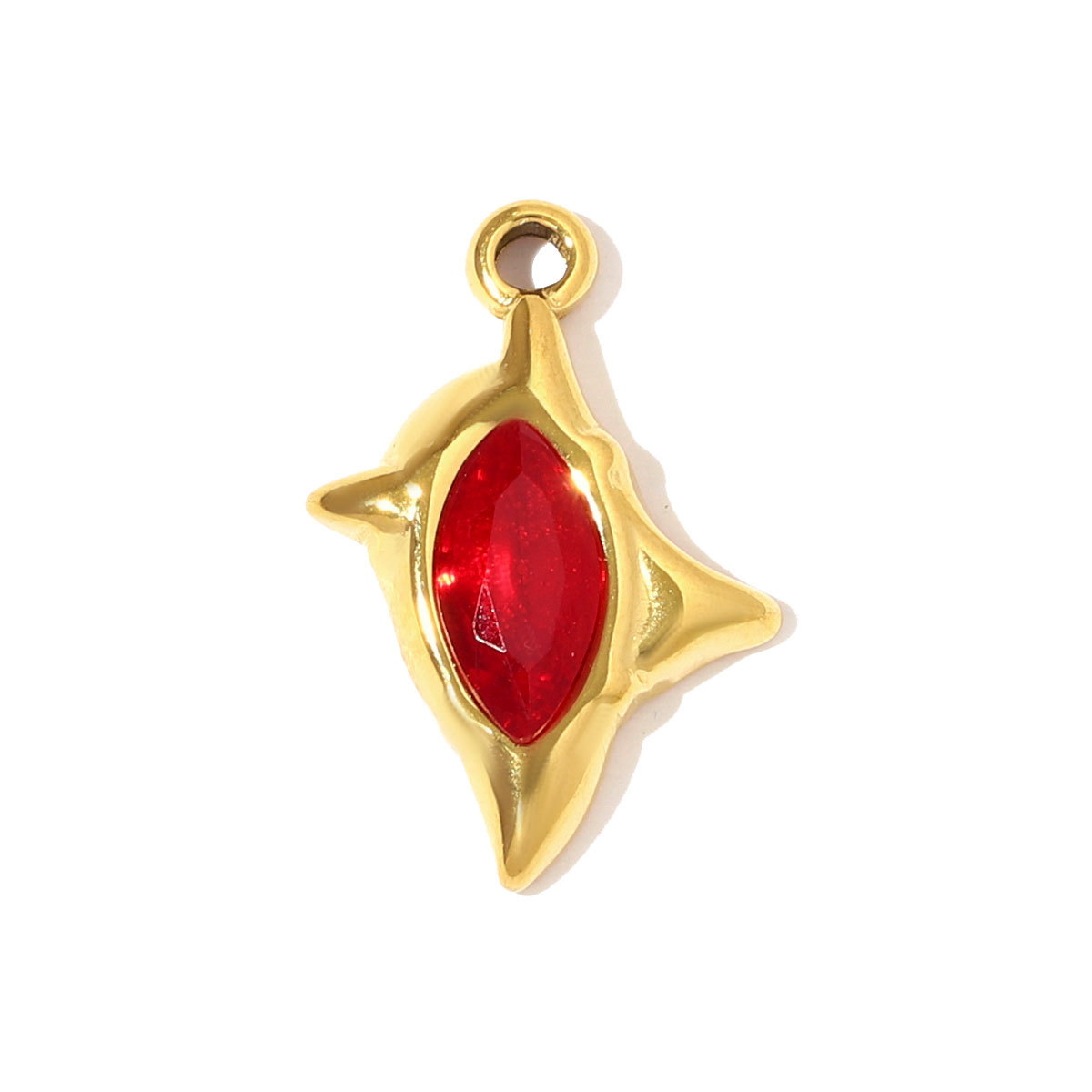6pcs/pack Retro Stainless Steel Enamel Love Heart Necklace Pendants Crystal Star DIY Charms Women Waterdroop Jewelry Wholesale