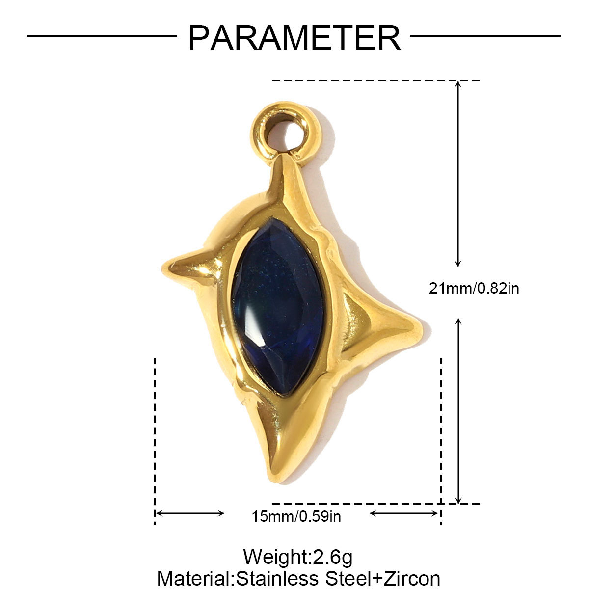 6pcs/pack Retro Stainless Steel Enamel Love Heart Necklace Pendants Crystal Star DIY Charms Women Waterdroop Jewelry Wholesale