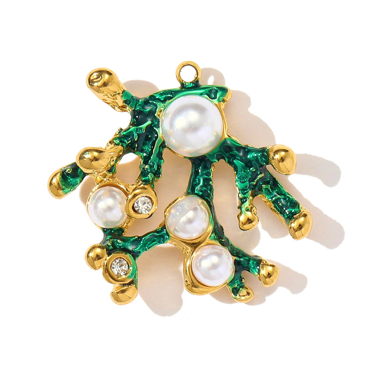 6pcs/pack Stainless Steel Natural Stone Shell Coral Necklace Pendant Pearl Evil Eye Leaf DIY Earring Charm Women Big Size Jewelry