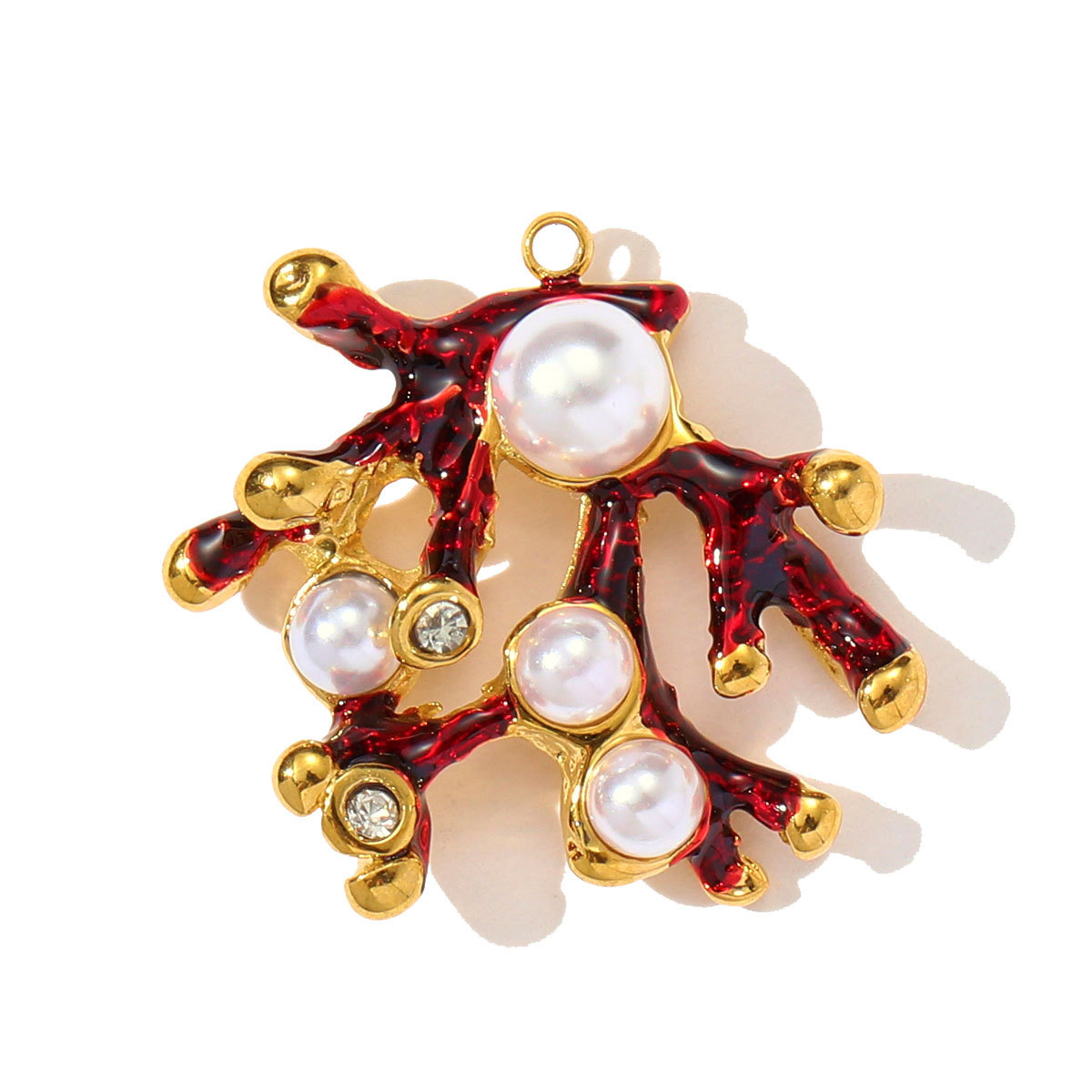6pcs/pack Stainless Steel Natural Stone Shell Coral Necklace Pendant Pearl Evil Eye Leaf DIY Earring Charm Women Big Size Jewelry