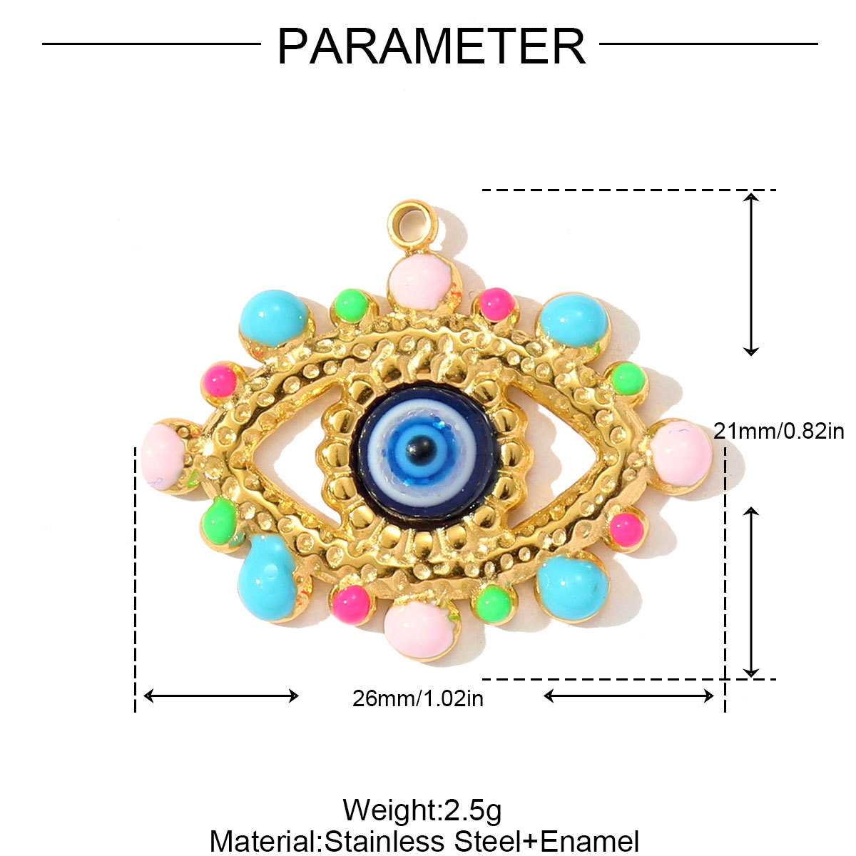 6pcs/pack Stainless Steel Natural Stone Shell Coral Necklace Pendant Pearl Evil Eye Leaf DIY Earring Charm Women Big Size Jewelry
