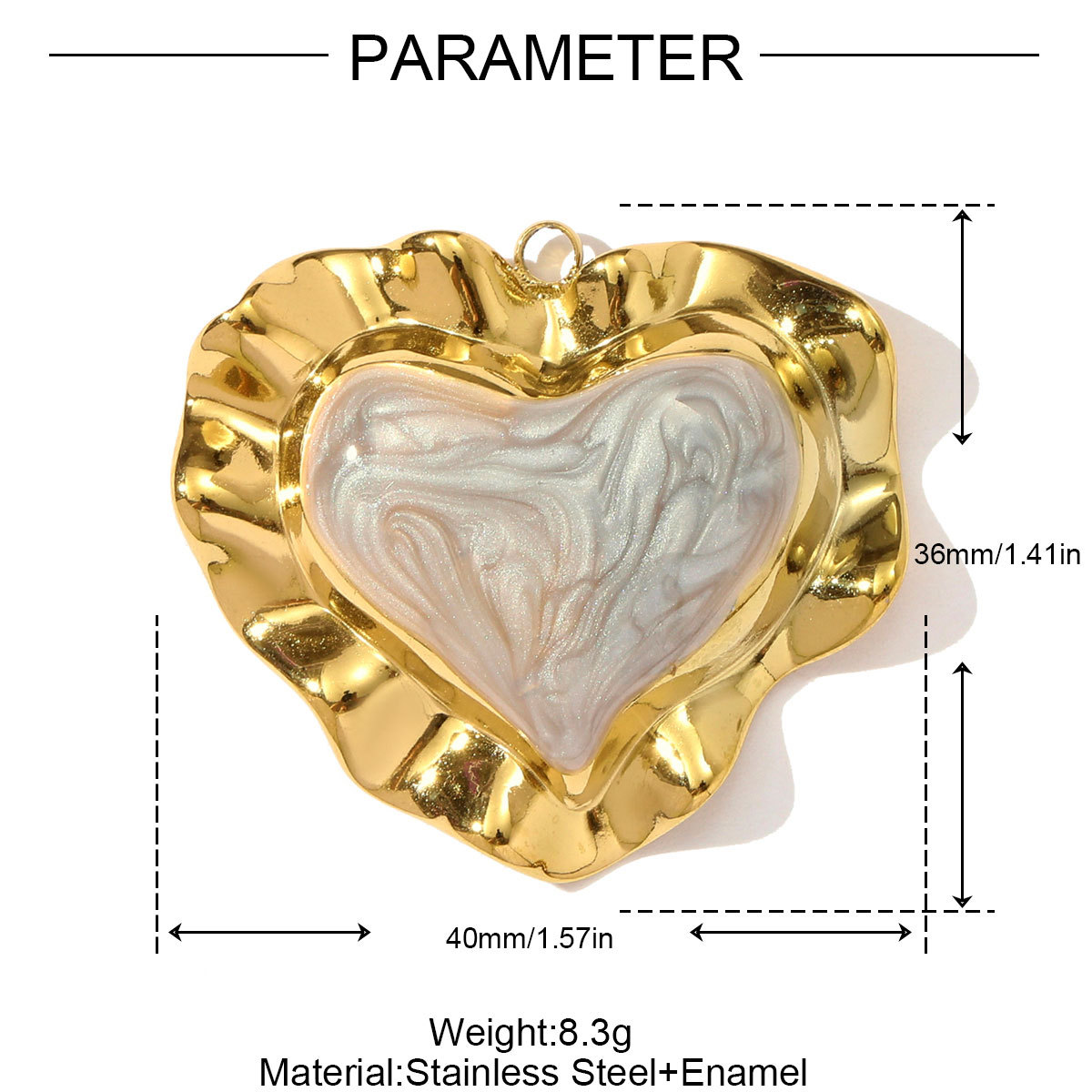 6pcs/pack French Retro Stainless Steel Enamel Love Heart Necklace Pendant Hamsa Hand DIY Earring Charm Women Big Cross Jewelry