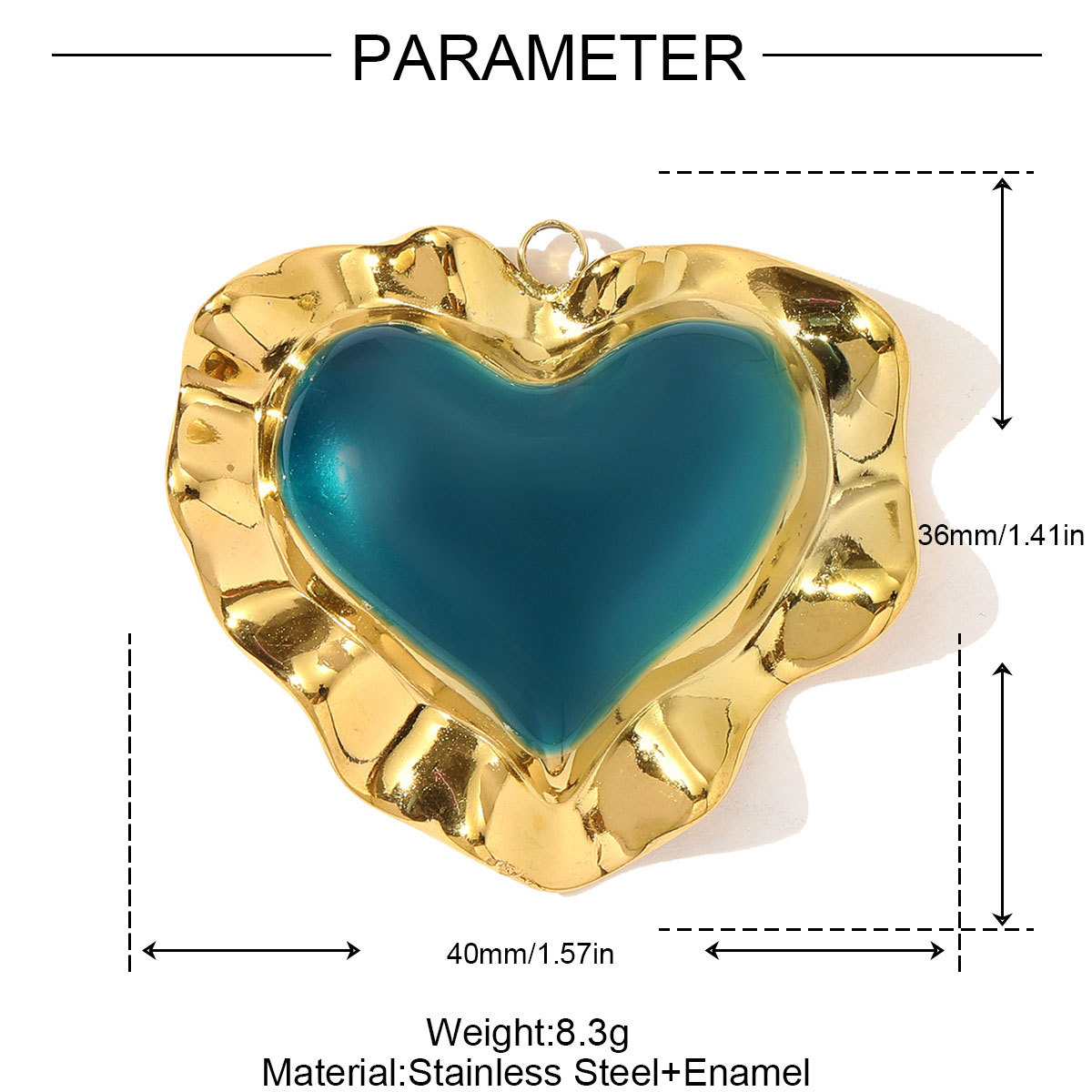 6pcs/pack French Retro Stainless Steel Enamel Love Heart Necklace Pendant Hamsa Hand DIY Earring Charm Women Big Cross Jewelry
