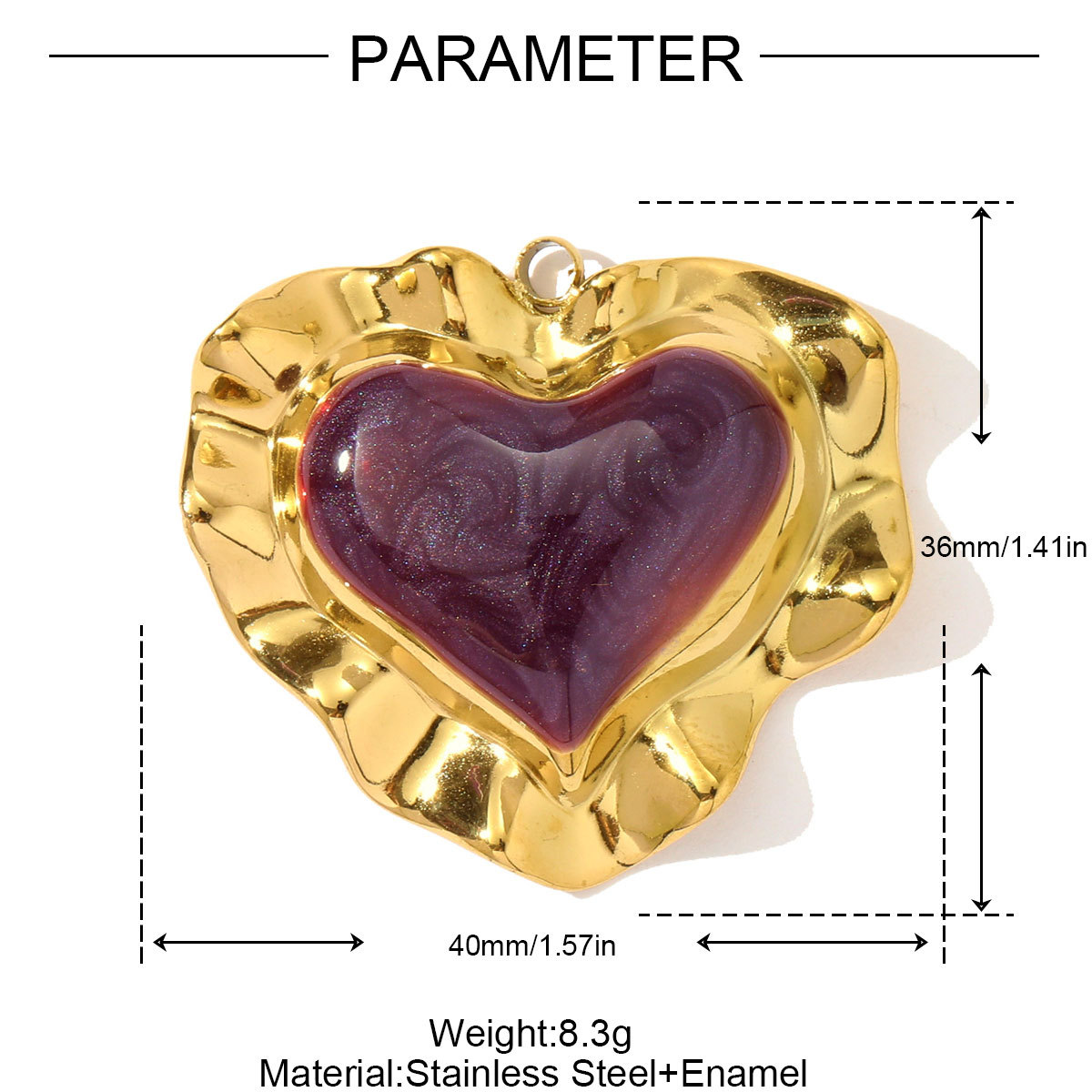 6pcs/pack French Retro Stainless Steel Enamel Love Heart Necklace Pendant Hamsa Hand DIY Earring Charm Women Big Cross Jewelry