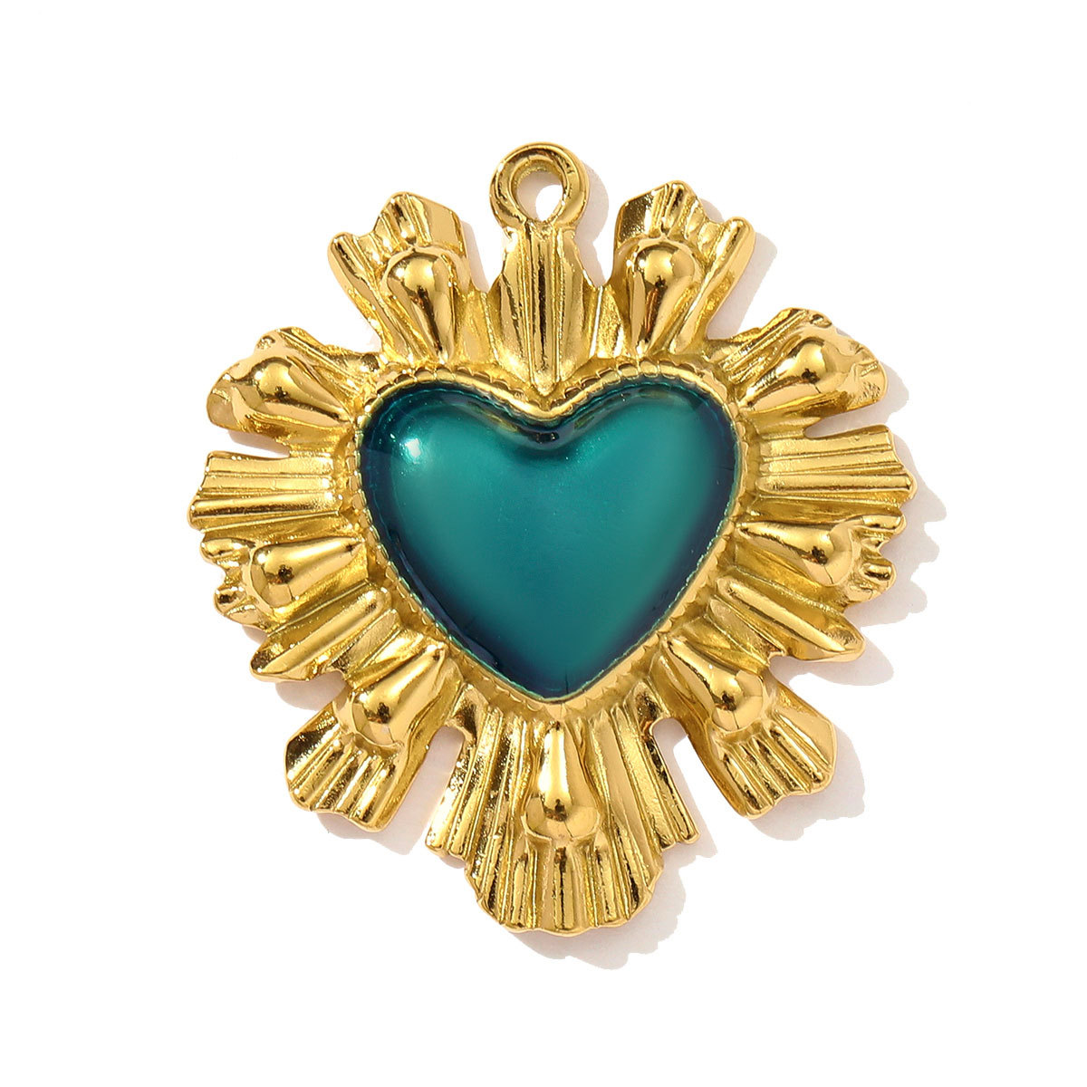 6pcs/pack French Retro Stainless Steel Enamel Love Heart Necklace Pendant Hamsa Hand DIY Earring Charm Women Big Cross Jewelry
