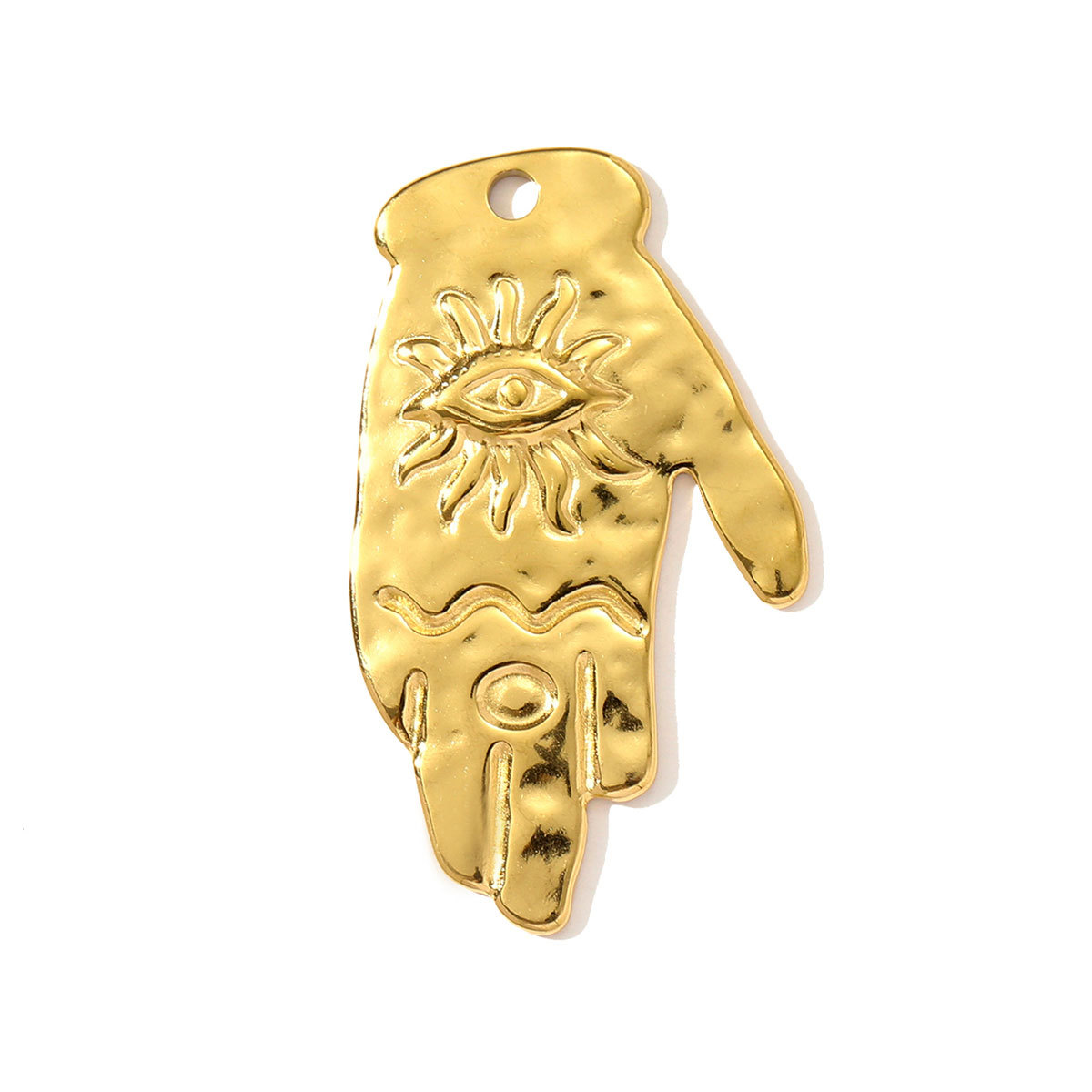6pcs/pack French Retro Stainless Steel Enamel Love Heart Necklace Pendant Hamsa Hand DIY Earring Charm Women Big Cross Jewelry