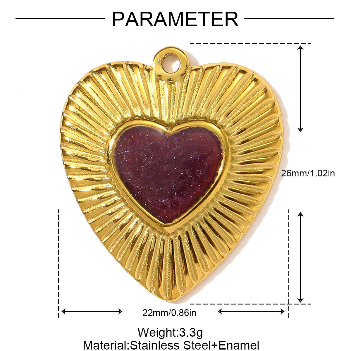 6pcs/pack French Retro Stainless Steel Enamel Cherry DIY Charm Moon Evil Eye Necklace Pendant Women Flower Heart Jewelry