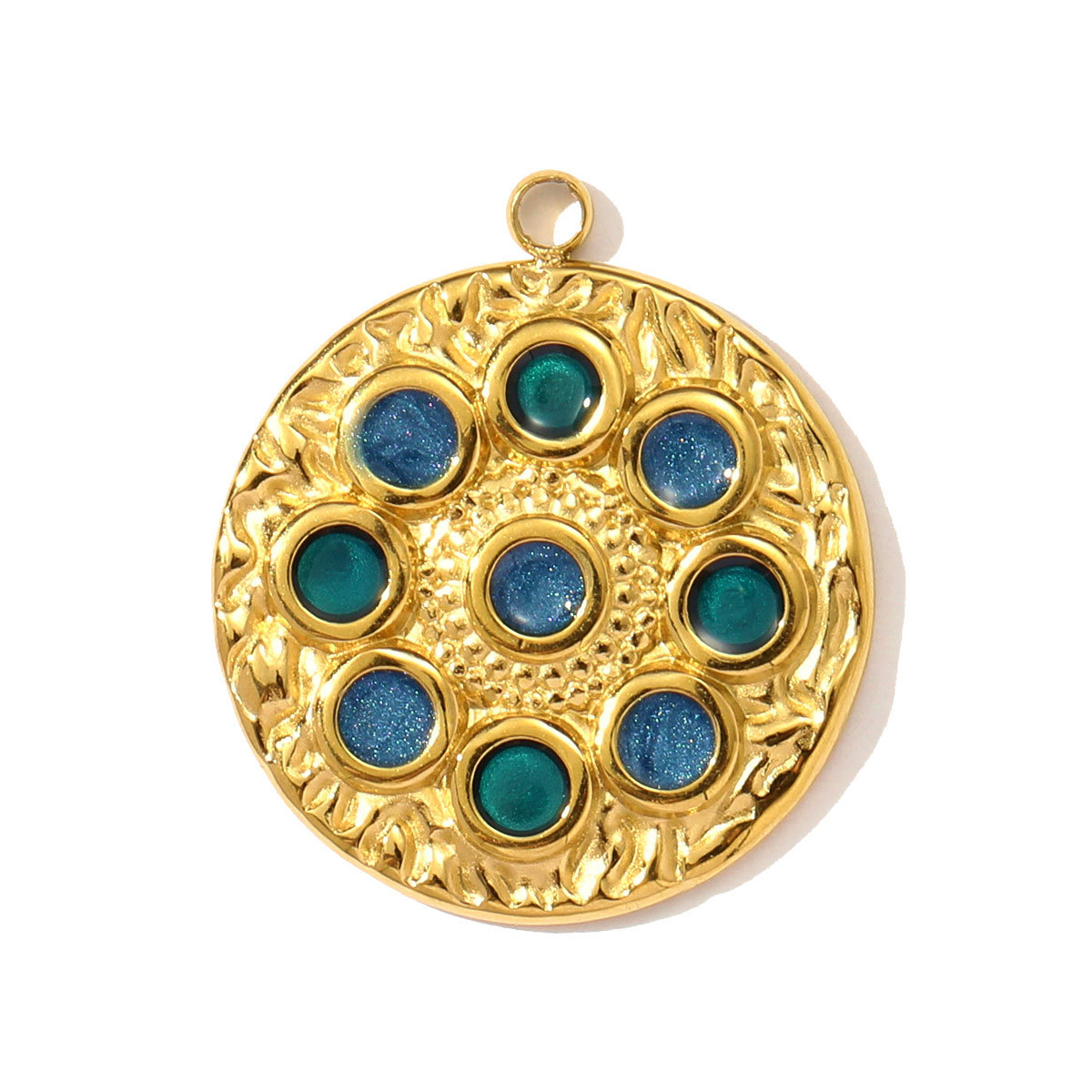 6pcs/pack Stainless Steel Rhinestone Disc Flower DIY Charm Cactus Rose Butterfly Necklace Pendant Women Moon Rainbow Jewelry