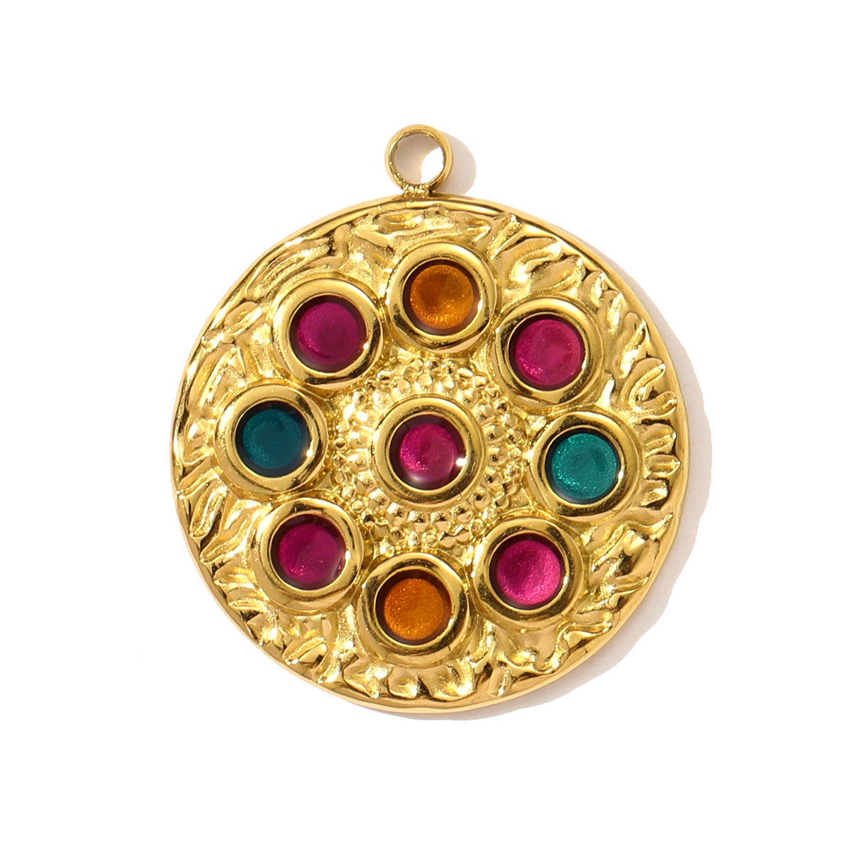 6pcs/pack Stainless Steel Rhinestone Disc Flower DIY Charm Cactus Rose Butterfly Necklace Pendant Women Moon Rainbow Jewelry