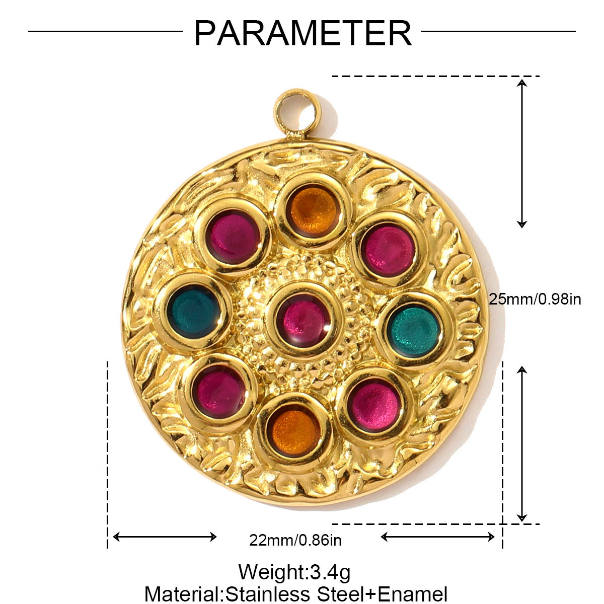 6pcs/pack Stainless Steel Rhinestone Disc Flower DIY Charm Cactus Rose Butterfly Necklace Pendant Women Moon Rainbow Jewelry