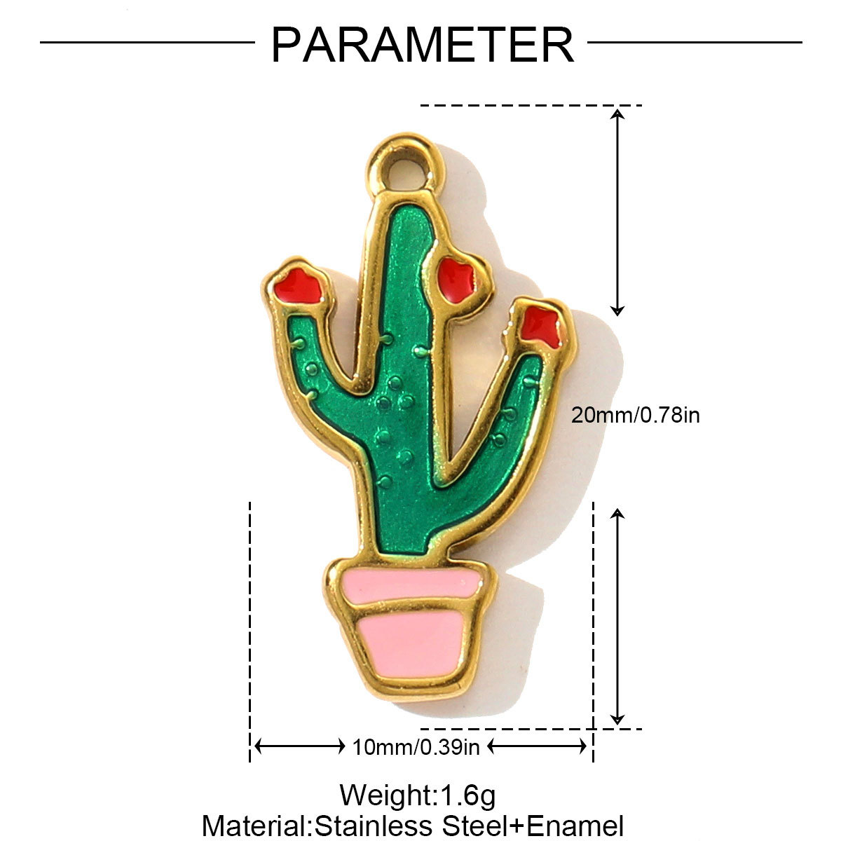 6pcs/pack Stainless Steel Rhinestone Disc Flower DIY Charm Cactus Rose Butterfly Necklace Pendant Women Moon Rainbow Jewelry