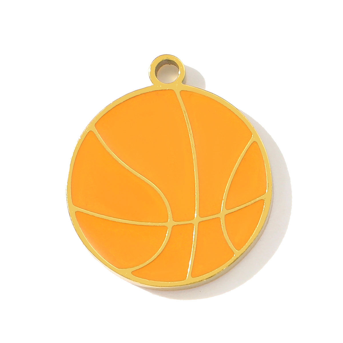 6pcs/pack Stainless Steel Enamel Basketball Football Necklace Pendant Coffee Love Cat Heart DIY Charm Women Best Mom Jewelry