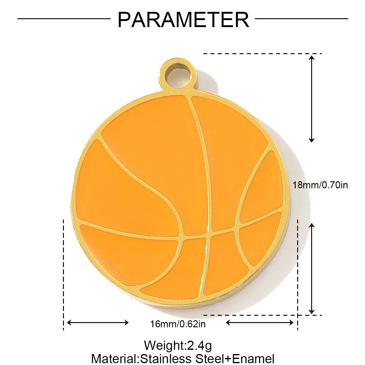 6pcs/pack Stainless Steel Enamel Basketball Football Necklace Pendant Coffee Love Cat Heart DIY Charm Women Best Mom Jewelry