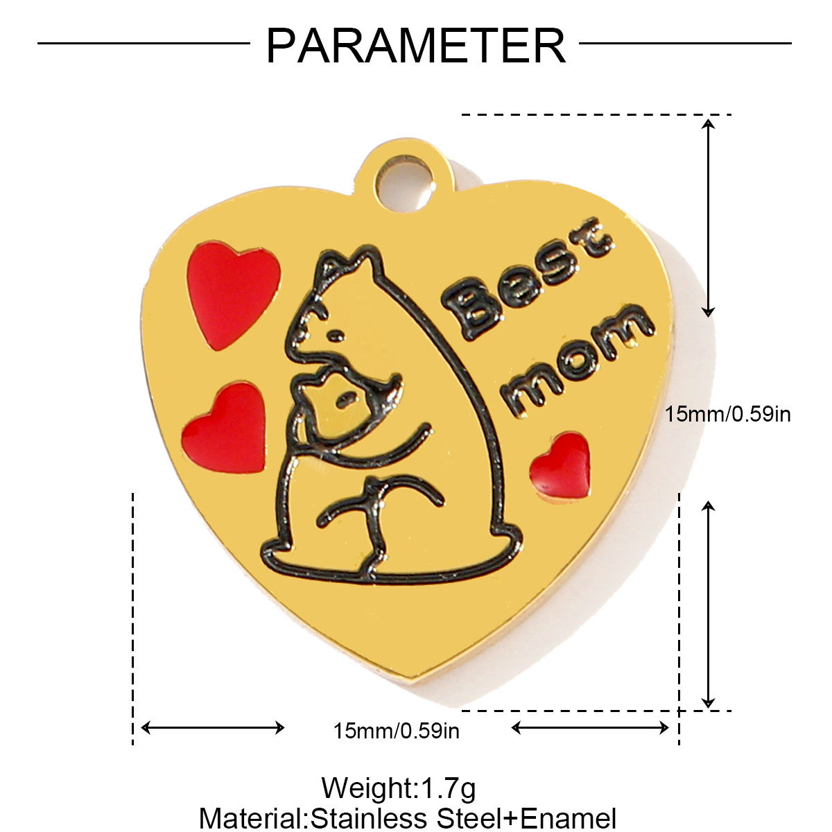 6pcs/pack Stainless Steel Enamel Basketball Football Necklace Pendant Coffee Love Cat Heart DIY Charm Women Best Mom Jewelry