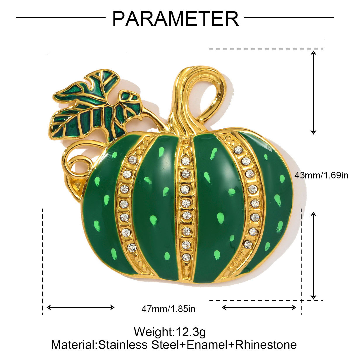 6pcs/pack Stainless Steel Rhinestone Pumpkin Necklace Pendant Enamel Jack-O-Lantern DIY Charm Women Halloween Party Jewelry