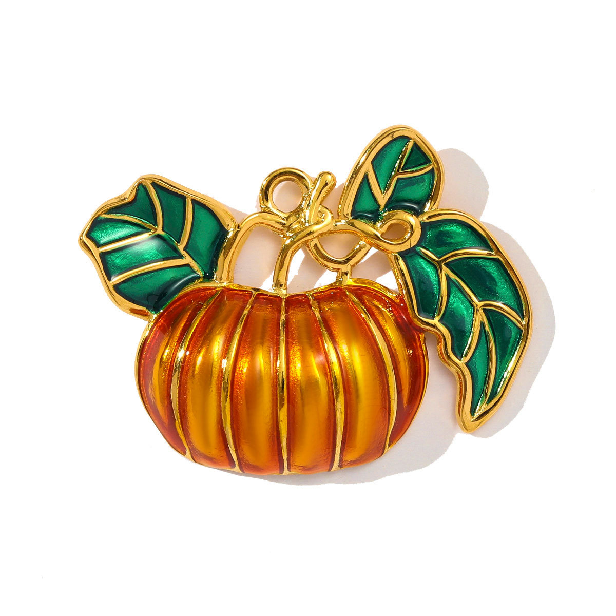6pcs/pack Retro Stainless Steel Rhinestone Jack-O-Lantern Necklace Pendant Enamel Carriage DIY Charm Women Halloween Jewelry