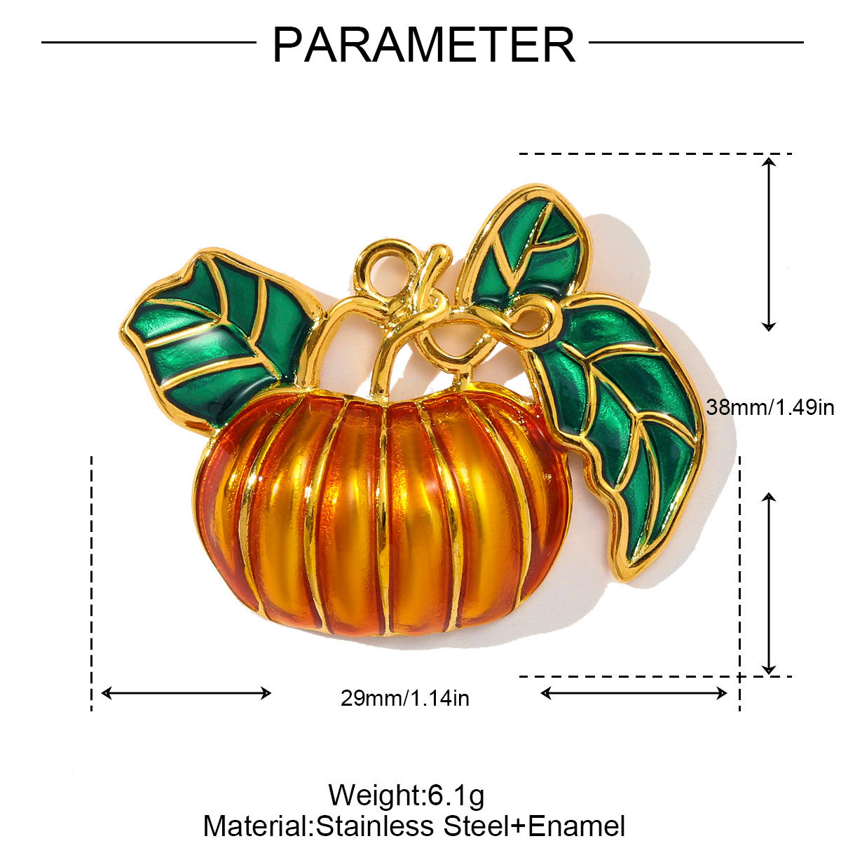 6pcs/pack Retro Stainless Steel Rhinestone Jack-O-Lantern Necklace Pendant Enamel Carriage DIY Charm Women Halloween Jewelry