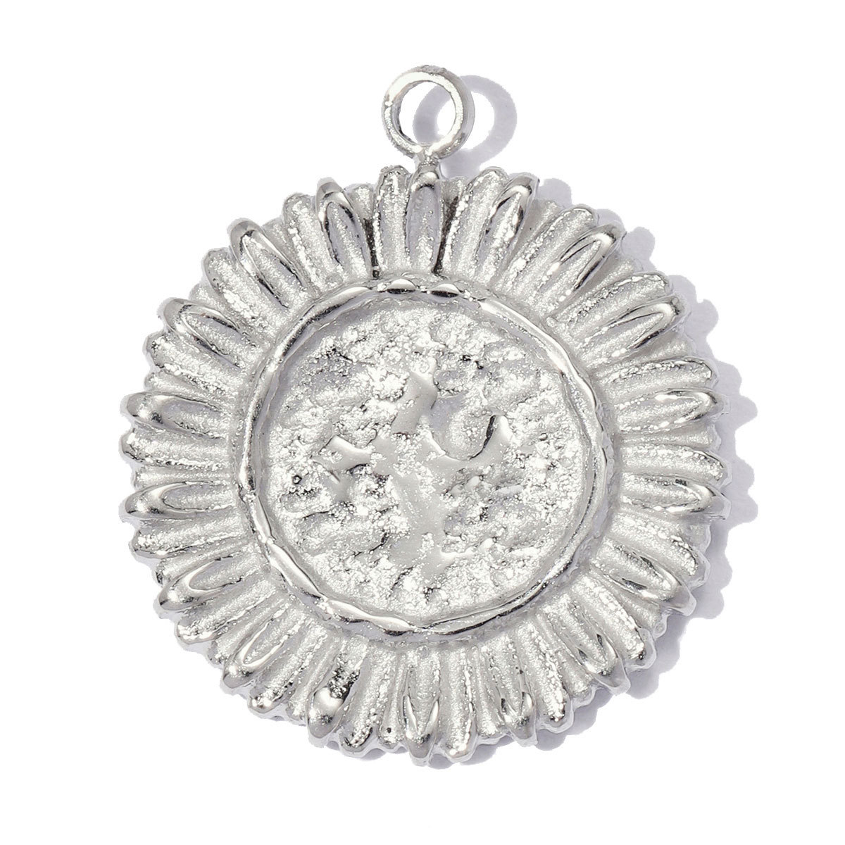 6pcs/pack Stainless Steel Sunflower Star DIY Bracelet Charms Rhinestone Heart Necklace Pendant Woman Sun Crab Jewelry Wholesale