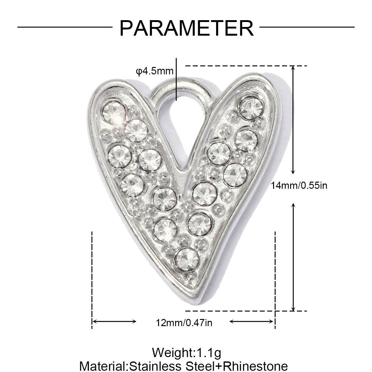 6pcs/pack Stainless Steel Sunflower Star DIY Bracelet Charms Rhinestone Heart Necklace Pendant Woman Sun Crab Jewelry Wholesale