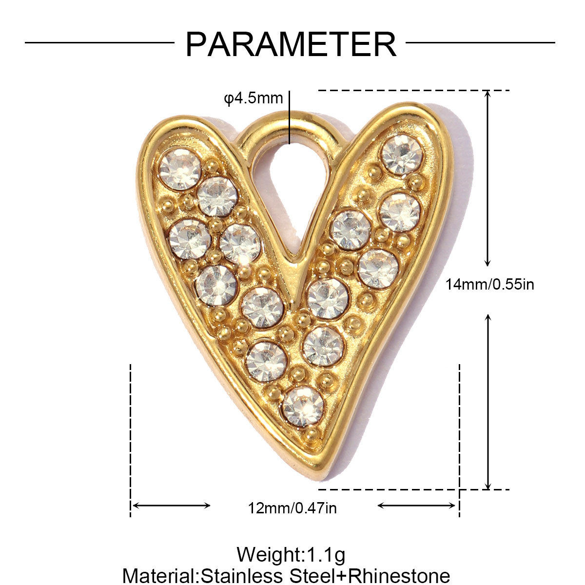 6pcs/pack Stainless Steel Sunflower Star DIY Bracelet Charms Rhinestone Heart Necklace Pendant Woman Sun Crab Jewelry Wholesale