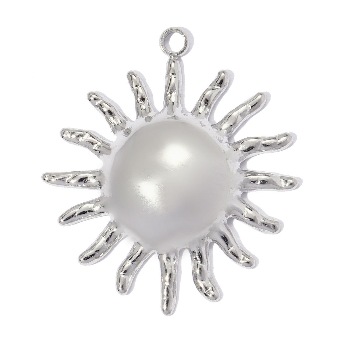 6pcs/pack Stainless Steel Sunflower Star DIY Bracelet Charms Rhinestone Heart Necklace Pendant Woman Sun Crab Jewelry Wholesale