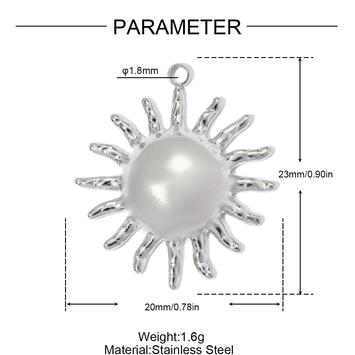 6pcs/pack Stainless Steel Sunflower Star DIY Bracelet Charms Rhinestone Heart Necklace Pendant Woman Sun Crab Jewelry Wholesale