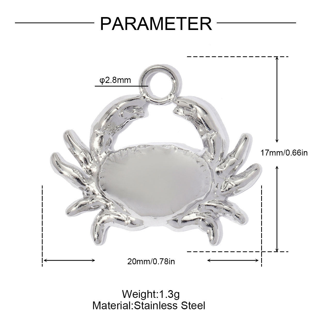 6pcs/pack Stainless Steel Sunflower Star DIY Bracelet Charms Rhinestone Heart Necklace Pendant Woman Sun Crab Jewelry Wholesale