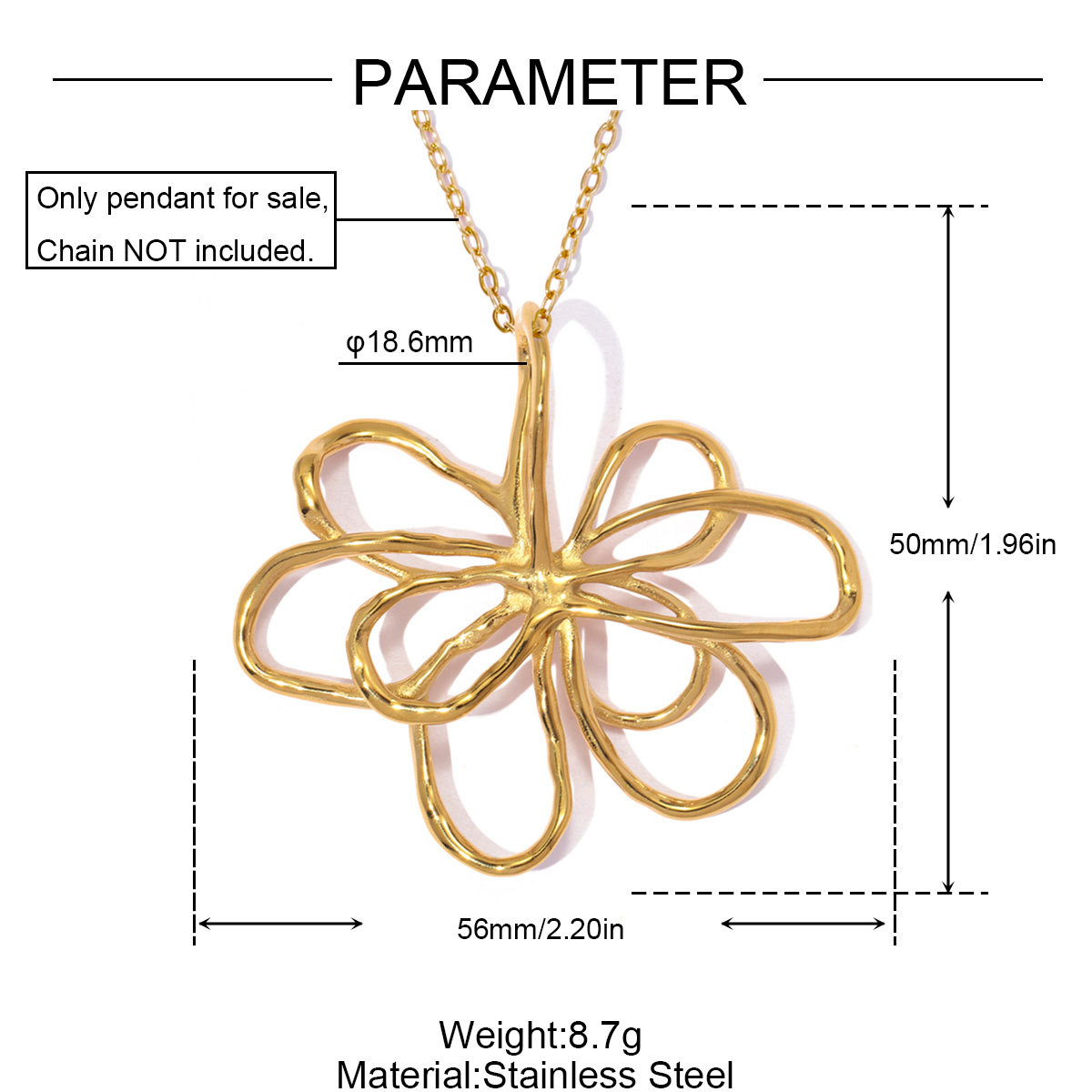 6pcs/pack French Retro Stainless Steel Love Heart DIY Charms Large Heart Necklace Pendants Woman Shell Waterdrop Jewelry Wholesale
