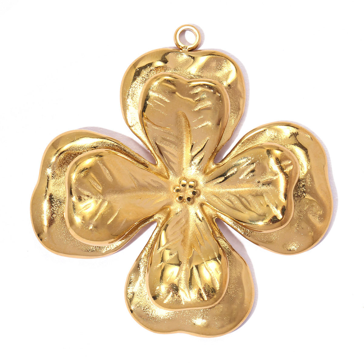 6pcs/pack French Retro Stainless Steel Love Heart DIY Charms Large Heart Necklace Pendants Woman Shell Waterdrop Jewelry Wholesale