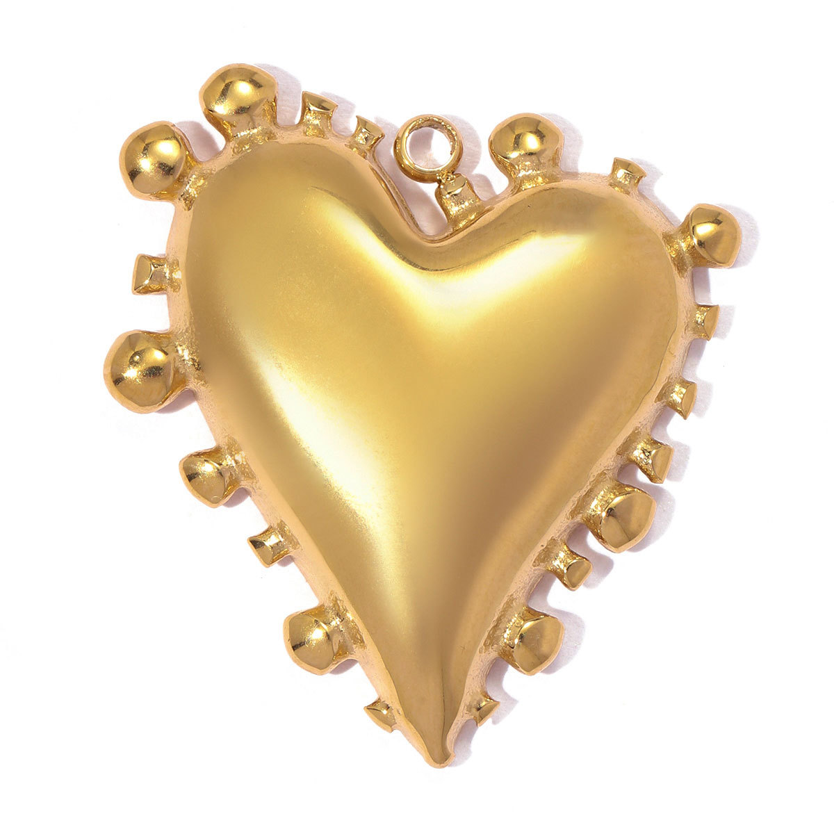 6pcs/pack French Retro Stainless Steel Love Heart DIY Charms Large Heart Necklace Pendants Woman Shell Waterdrop Jewelry Wholesale