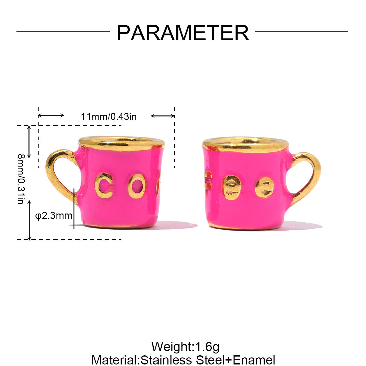 6pcs/pack Stainless Steel Cood Karma  Lucky Poker DIY Charms Bell Tower Clover Necklace Pendants Woman Coffee Cup Jewelry Wholesale