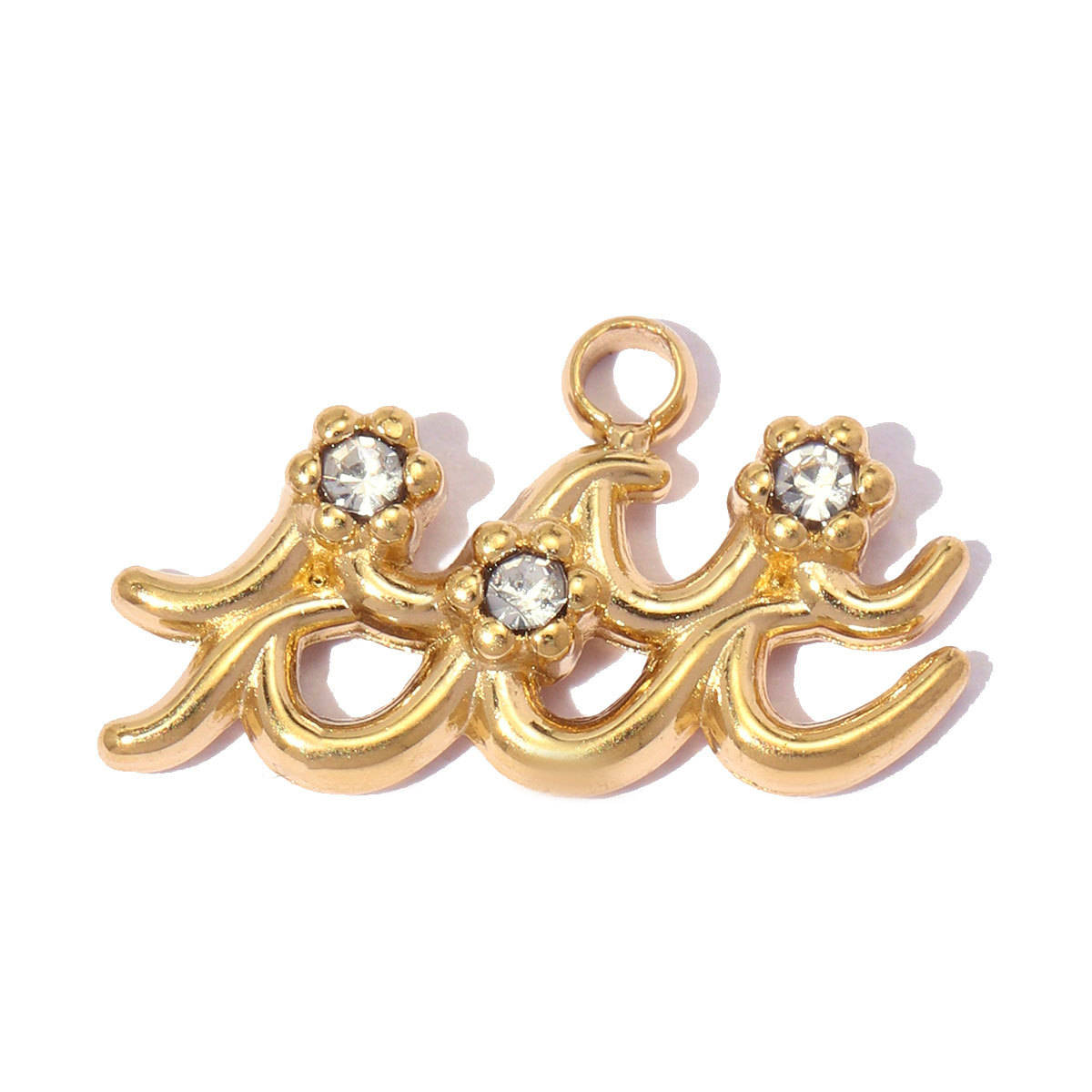 6pcs/pack Stainless Steel Rhinestone Zodiac Signs DIY Bracelet Charm ‌Aries‌ Gemini‌ Aquarius Necklace Pendant Woman Jewelry Wholesale