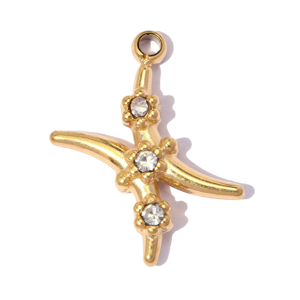 6pcs/pack Stainless Steel Rhinestone Zodiac Signs DIY Bracelet Charm ‌Aries‌ Gemini‌ Aquarius Necklace Pendant Woman Jewelry Wholesale