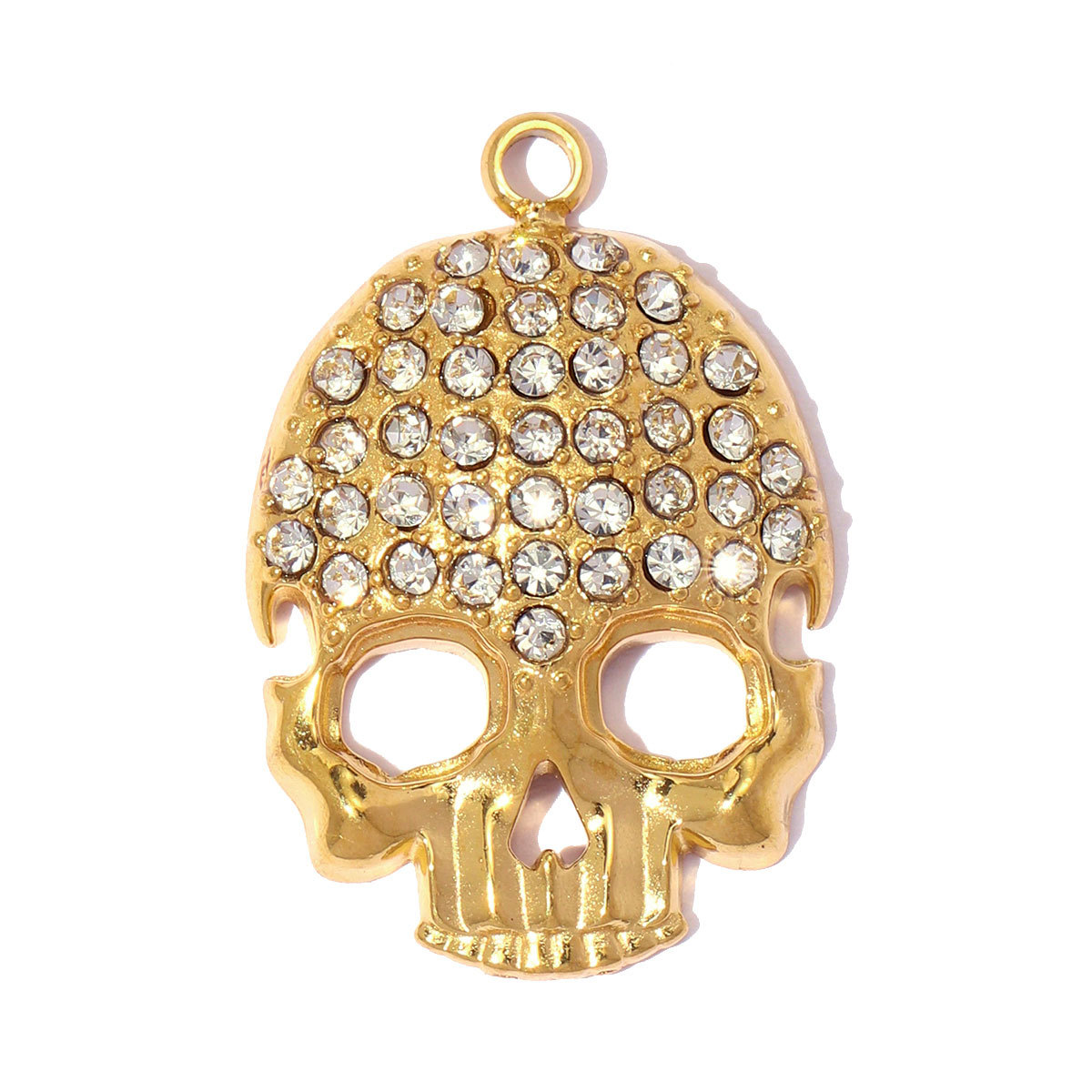 6pcs/pack Stainless Steel Rhinestone Skull DIY Earring Charms Geometric Square Necklace Pendants Woman Eye Heart Jewelry Wholesale
